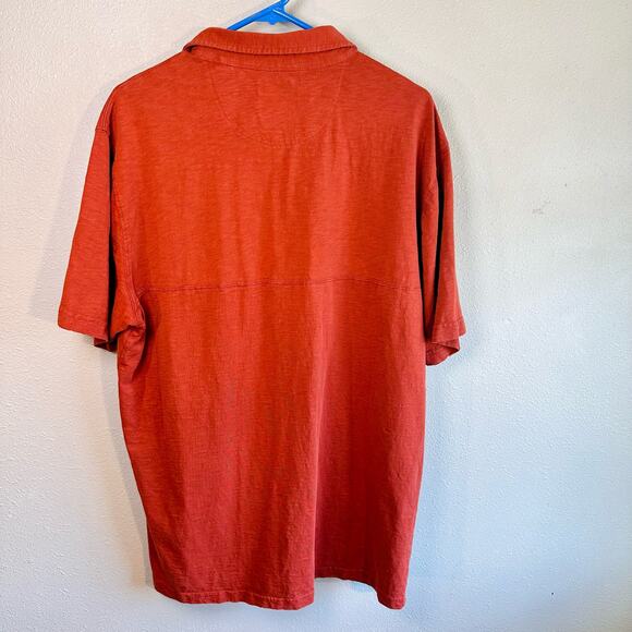 Prana Mens Size XL Orange Short Sleeves Stretch Button Up Shirt Casual Office - Picture 4 of 4